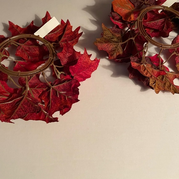 Candle Wreaths, set of 2   Approx 10”.  Rich Fall Leaf Color. - Picture 7 of 8